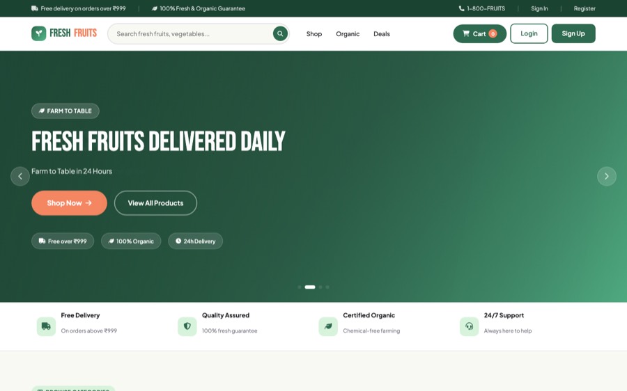 FreshFruits Online Store — E-commerce developed by Madhusudhan